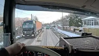 Truck Vlog - Typical Day in Bulgaria. Snow, Ladies, Speed Cameras, and Running Out of Time.