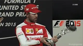 F1 2015 - USA GP - Vettel Ferrari Gameplay [ HD ]