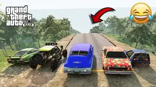 GTA V NEW CARS 😂 | VS BEAMNG DRIVE CARS GAME 😂 | TOP  5 CAR | 2023 GAMEPLAY VIDEO NEW