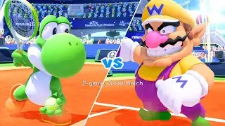 Yoshi Peach Vs. Wario Dry Bowser - Mario Tennis: Ultra Smash | Hardest Difficulty