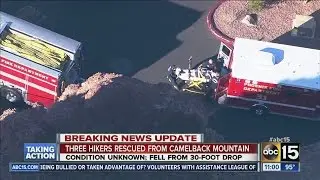 Three hikers rescued from Camelback Mountain
