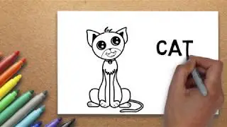 How to Draw a Cat | Massive Kidszone