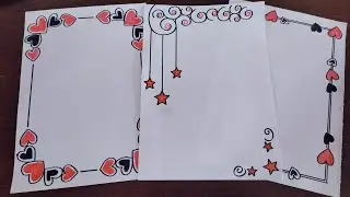 3 Easy Red & Black Border Designs || Project Border || Project Decoration Ideas