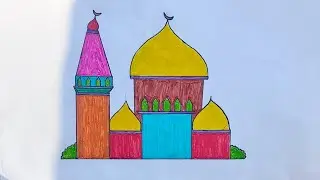 Masjid Drawing Step by Step | Easy Islamic Drawing