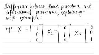 Rank Vs Determinant Procedure 