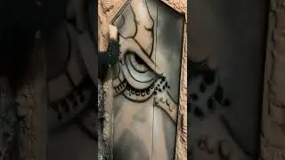 Airbrushing a booth for Fear Expo..detailing going well! #dayglocolor #halloween #skull