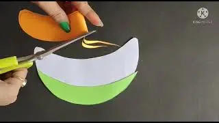 DIY Independence day craft~ tricolour ribbon cap~ How to make  tricolour cap|