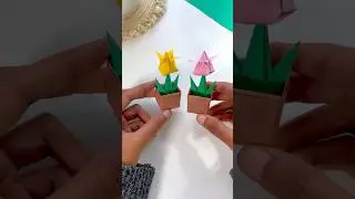 Origami tulip flower pot tutorial 🌷| Origami flower pot | Art beats