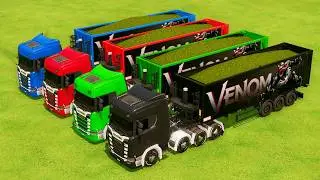 Transporting Colorful Rainbow Trailer Trucks - Farming Simulator 22 #23