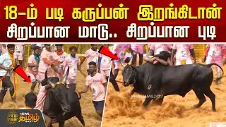 18 ம் படி கருப்பன் இறங்கிடான்.. சிறப்பான மாடு.. சிறப்பான புடி | PalameduJallikattu | Madurai