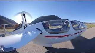 Взлет планера ASG 32MI Видео 360 градусов