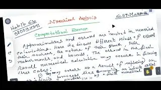 Numerical analysis Part 1  wb SET 