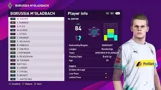 PES 2020 Borussia M&ouml;nchengladbach - Player RATINGS, FACES & SKILLS