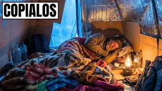 C&oacute;mo Duermen las Personas SIN Hogar en una Tienda de Campa&ntilde;a Helada y sin Calefacci&oacute;n