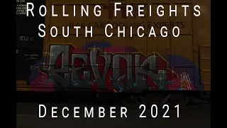 Rolling Freight Train Graffiti South Chicago December 2021 REVOK