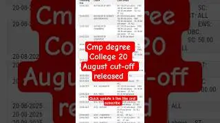 allahabad university affiliated cmp degree College 20 August cut-off released cuet UG2025 #allahabad