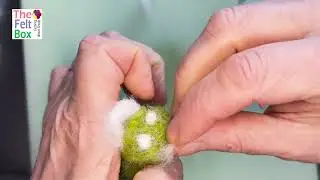Needle Felting a Green Caterpillar with Carded NZ Wool