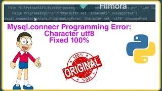 MYSQL.connector programmingError : character set 'Utf8' - python error fixed 2022