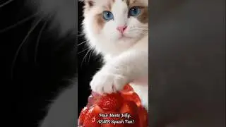 Paw Meets Jelly, ASMR Squish Fun, ASMRimo #ASMRimo #CatASMR #JellySquish #ASMRai #shortsviral