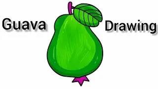 How to draw a Guava | শিশুদের জন্য সহজ পেয়ারা আঁকা | Guava Drawing Step by Step |