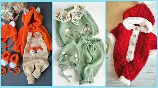 Newborn baby sweater design//woolen romper design for babies//jumpsuit design