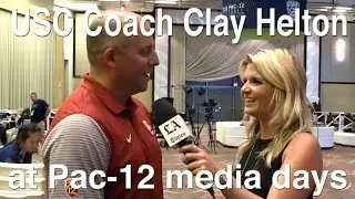 USC Coach Clay Helton waits to name a starting quarterback