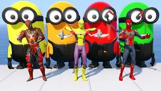 GTA 5 Epic Ragdolls | RED SPIDERMAN VS RED MINION VS GREEN MINION (Euphoria Physics/Funny Fails) #19