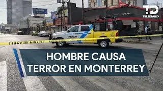 Asaltante asesina a dos personas, roba vehículo y hiere a policía en el centro de Monterrey
