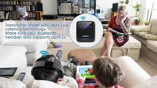 ELEGIANT Bluetooth 5 0 Transmitter Receiver Wireless Audio Adapter Pair 2 Headphones at Once aptX HD