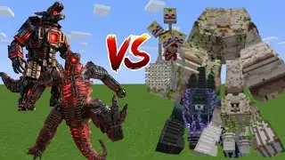 REDSTONEZILLA VS ALL MINECRAFT MUTANT BOSSES !!