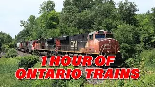One Hour EPIC Train Compilation, Lots of Horn Salutes! 4 Locomotive train