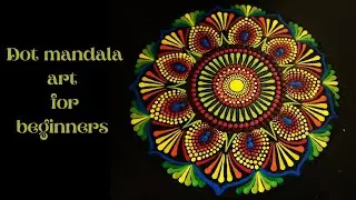 Dot mandala painting for beginners /dot mandala painting on MDF/3D dot art/DIY/EASY dot painting