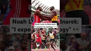 Noah Lyles stared down Kenny Bednarek after passing him in the men&rsquo;s 200m final 🍿 #noahlyles #race