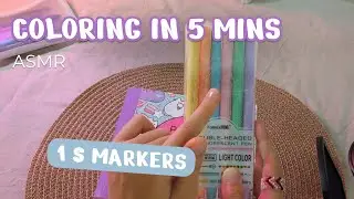 ASMR Speed Coloring with $1 Markers 🖍️🌸| Fall Asleep in 5 minutes 