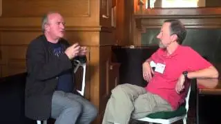 Interviewer Rick Archer is being interviewed by Dietrich Lasa during SAND 2014