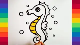 Seahorse drawing// How to Draw a Seahorse