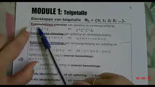 Graad 8 & 9 Wiskunde Eienskappe van Telgetalle