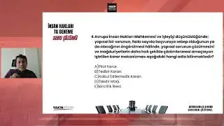 AHMET TAŞ İLE KAYMAKAMLIK TG DENEME SINAVI İNSAN HAKLARI SORU ÇÖZÜMÜ