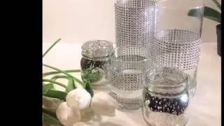 Glass Candle holder Home decor custom tall cylinder table vase set 5