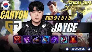 GEN Canyon JAYCE vs ZAAHEN Jungle - Patch 25.23 KR Ranked | lolrec