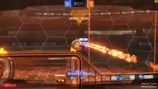 [Rocket League] Top-down angle aerial goal