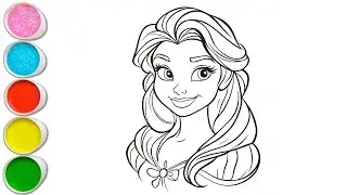 Easy Princess Belle Drawing for kids, Painting & Coloring for kids, Toddlers | Let's Draw Together