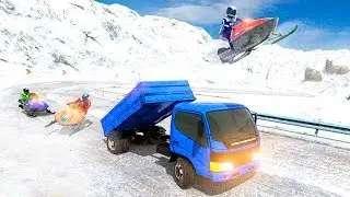 Bike Racing Games - Snowmobile : Snow Mountain Sled Crash Racing - Gameplay Android free games