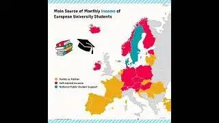 Main source of monthly income of European University Students! #map #europe #youtubeshorts