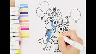 How to Draw A Cute Bluey and Bingo | Love Bluey | Easy drawing for Kids |Step by Step draw for kids