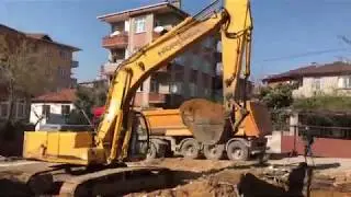 Hidromek ekskavatörle hafriyat yükleme (2)