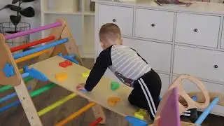 Foldable Climbing Triangle Climbing Arch with Ramp, Climbing Triangle, Pikler triangle