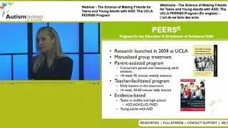 Autism Ontario - Webinar - PEERS&reg; - Science of Making Friends with Elizabeth Laugeson