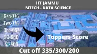 Data science Mtech admission 2021 || IIT Jammu Mtech Admission || Gate score || Shortlisting