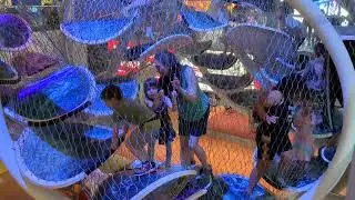 Matty & Margaret doing the infinity climb at the Liberty Science Center.